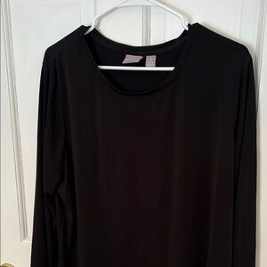 Chico's Black Long Sleeve Women's Top nwot size 3